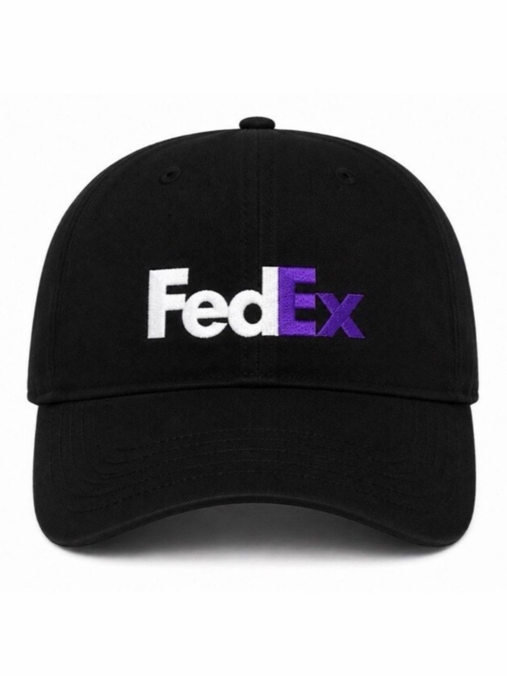FedEx Delivery Hat Black Baseball Cap Embroidered Logo 2D Flat Adjustable Gift